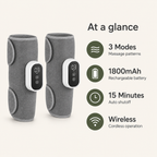 Wireless Air Compression Calf Massager with 360° Wrap, 3 Modes & 15-Minute Auto Shutoff