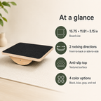 Wooden Balance Board for Adults with Anti-Slip Surface, Standing Desk Rocker Board for Balance Training