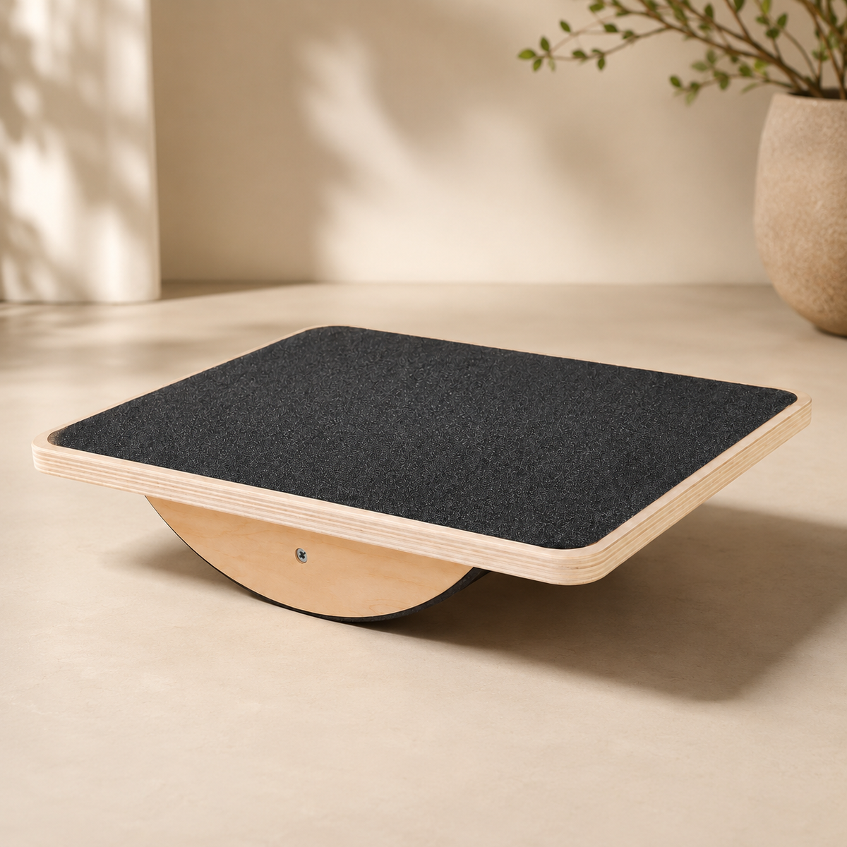 Wooden Balance Board for Adults with Anti-Slip Surface, Standing Desk Rocker Board for Balance Training