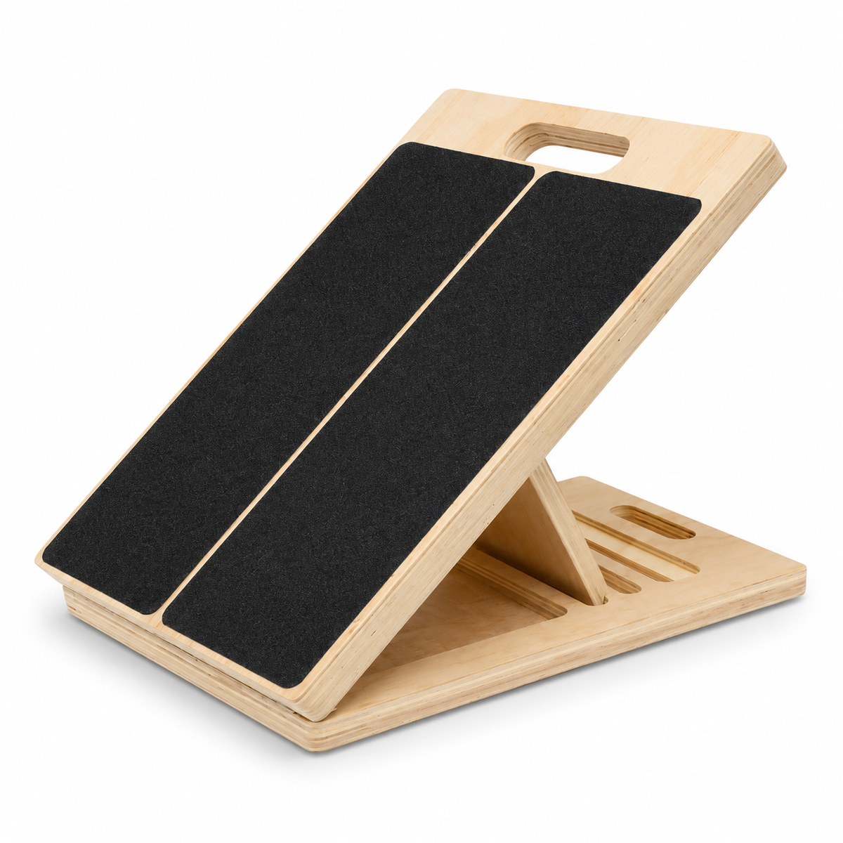 Wooden Slant Board & Balance Board, 2-in-1 Calf Stretcher with 5 Adjustable Incline Angles and Non-Slip Surface