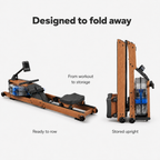 Wooden Water Rowing Machine with 180° Foldable Storage, Bluetooth Monitor & 400 lb Capacity