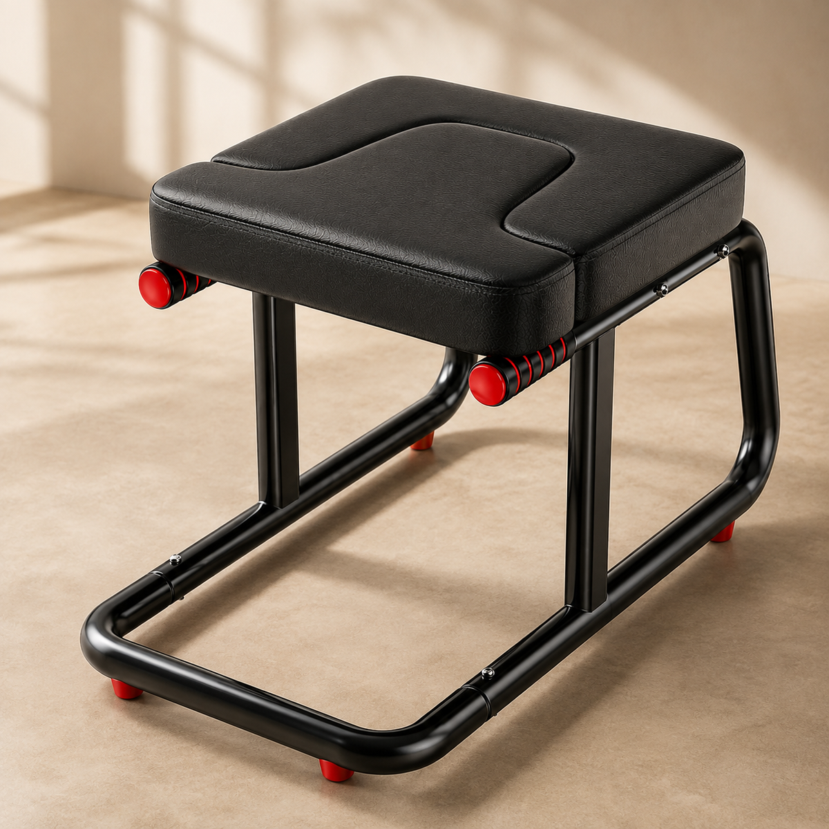 Yoga Headstand Bench with Dual Handles & Iron Frame, Padded Inversion Chair for Balance Training and Stretching