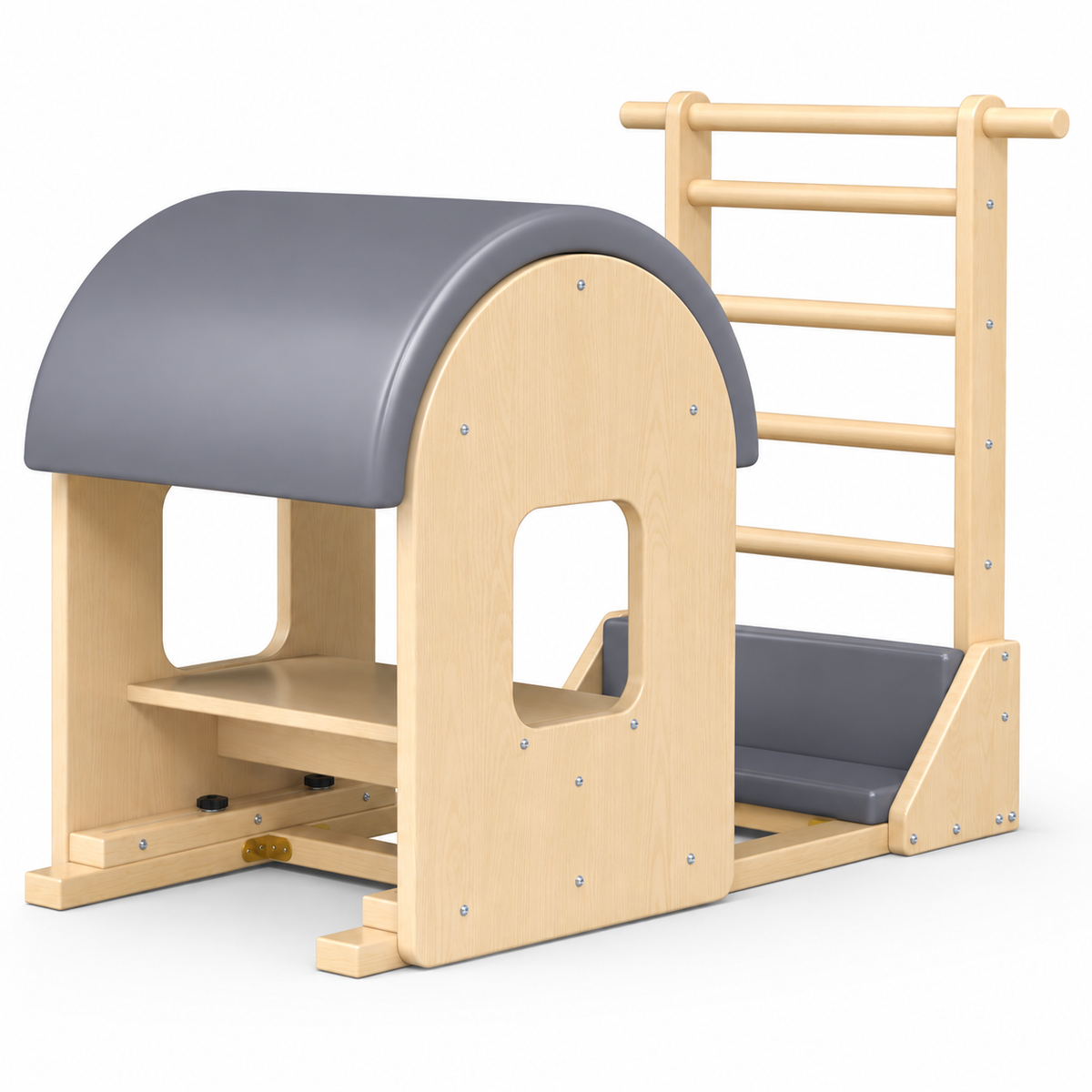 Pilates Ladder Barrel with Adjustable Sliding Base, Padded Barrel for Core Strength, Balance & Stretching