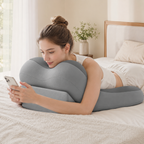 Adjustable Bed Wedge Pillow with Memory Foam & 2-Piece Incline Backrest for Reading, Gaming & Reclining