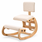Ergonomic Wooden Rocking Kneeling Chair with Foam Cushions, 265 lb Capacity for Home Office & Study